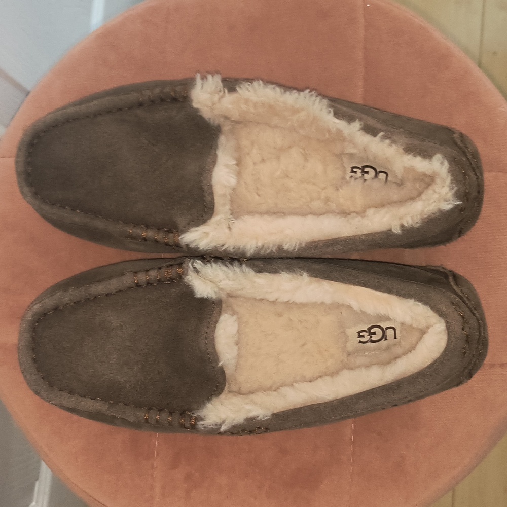 UGG Women's Ansley Sheepskin Suede Slippers Size 8 Espresso - Picture 4 of 7